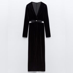ZARA VELVET CUTOUT DRESS